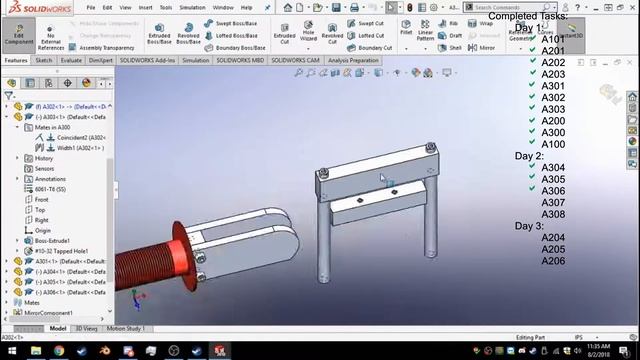 Solidworks Recreating a button press from existing parts (Timelapse) смотреть онлайн