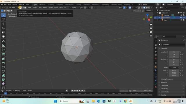 How to select vertices, edges and faces of an object in Blender | Blender 4.1 Tutorial смотреть онлайн