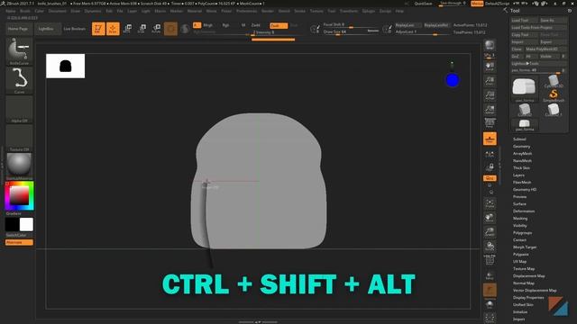 Knife Brushes - Corte com precisão os modelos no ZBrush смотреть онлайн