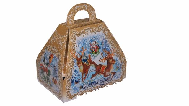 Сладкий новогодний подарок весом 800 грамм в картонной упаковке смотреть онлайн