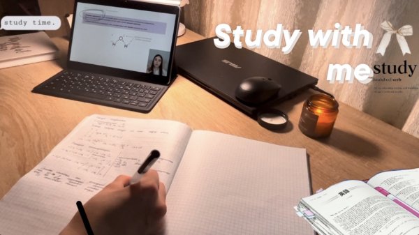 Study with me/ стади виз ми *болею и учу химию*((