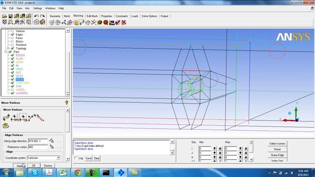 ICEM CFD Hexa - Meshing of square block with cylindrical pipes - Part 1 (Half model) смотреть онлайн