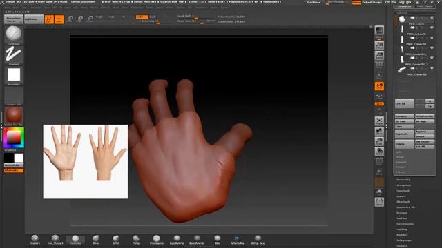 How To Sculpt a SIMPLE HAND In Zbrush смотреть онлайн
