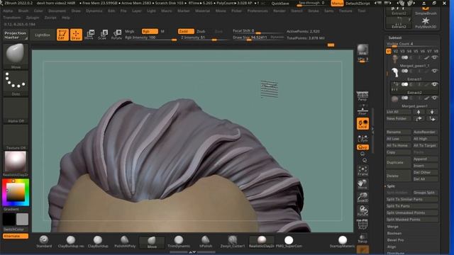 How to sculpt hair in zbrush part 2 Details смотреть онлайн