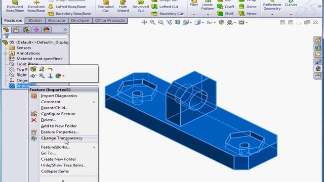 SOLIDWORKS FeatureWorks 05 ( Local Recognition ) Tutorial смотреть онлайн