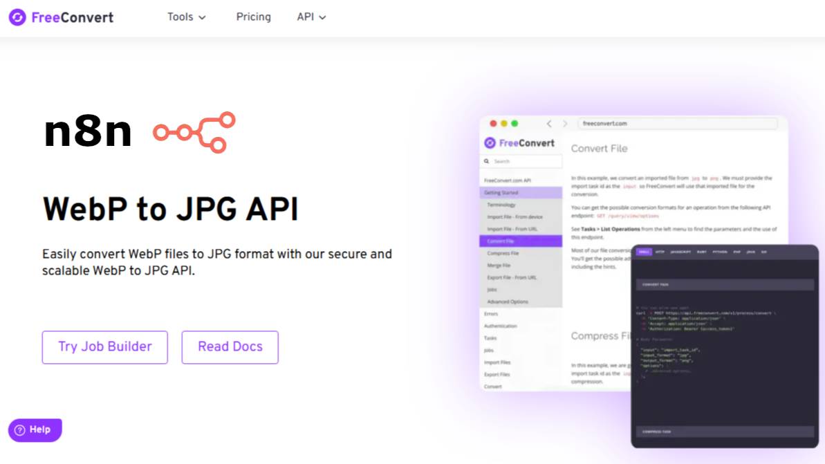 N8n - решение для бесплатной конвертации из Webp в Jpg
