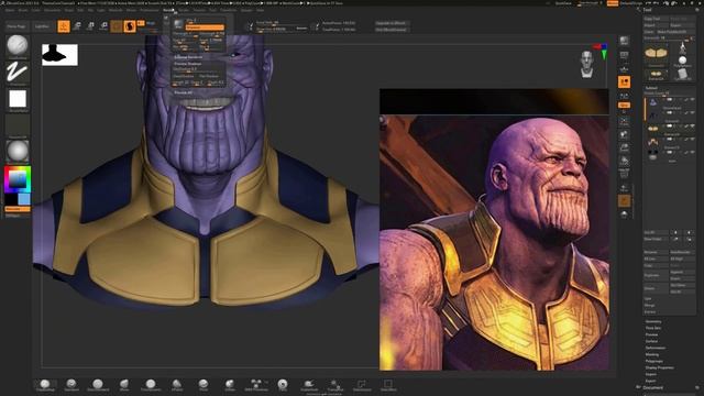 Timelapse Marvel's Thanos in ZBrush Core!! Part Two смотреть онлайн