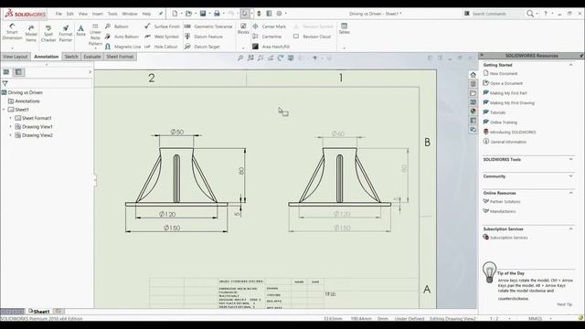 Solidworks Tutorial - Driving vs Driven Dimension смотреть онлайн