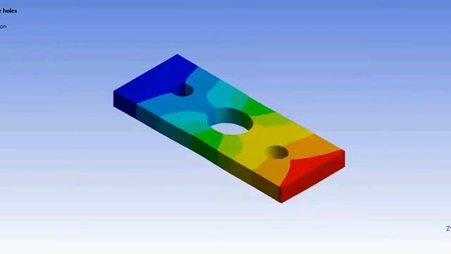 Total Deformation on a plate with multiple holes. смотреть онлайн