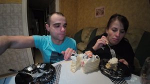 МУКБАНГ ОГРОМНЫЙ ТОРТ ВЕСОМ 1,4 КГ / CAKE / ЧАЙ / ОБЖОР / EATING MUKBANG ASMR АСМР