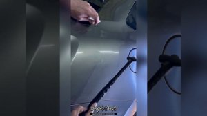 Lada Granta Удаление вмятины от забытого заправочного пистолета без покраски