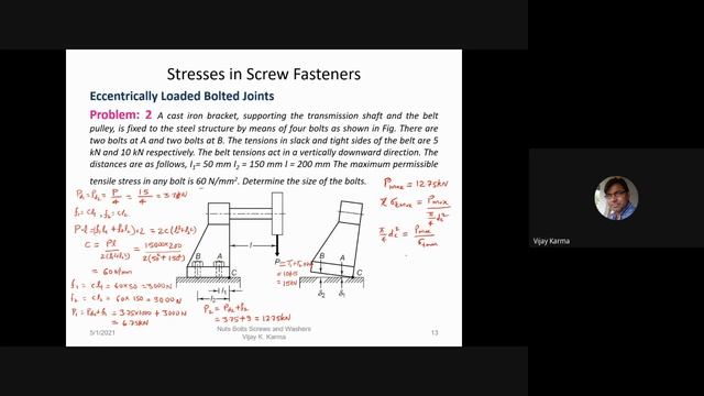 MDD Lect. 26: Design of Bolt Joints-Eccentric Loading Parallel & Perpendicular to the Axis of Bolts смотреть онлайн