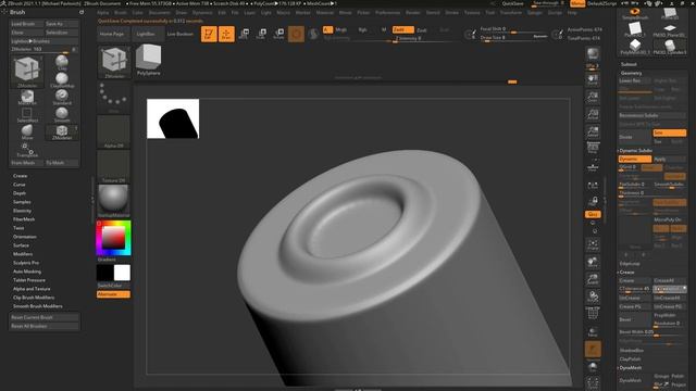 Intro to ZBrush 035 - Dynamic Subdivisions and Creasing! Easy non-destructive smooth results! смотреть онлайн