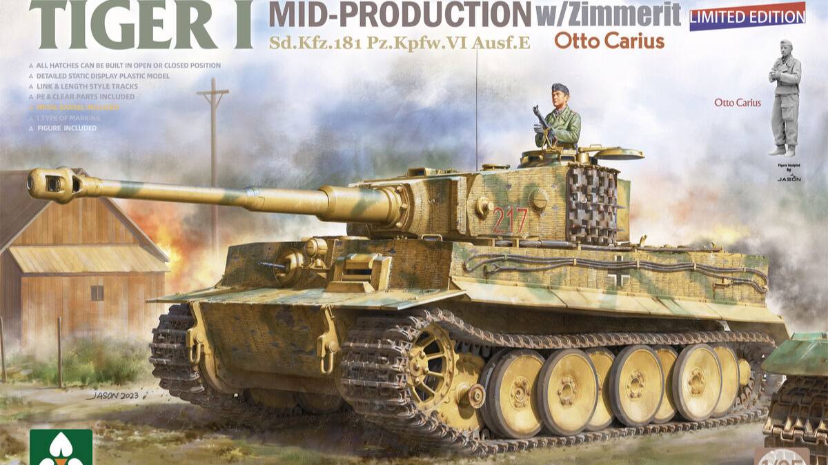 Распаковка Takom 1/35 2200 Tiger I Mid-Production Sd.Kfz.181 Pz.Kpfw.VI Ausf.E Otto Carius смотреть онлайн