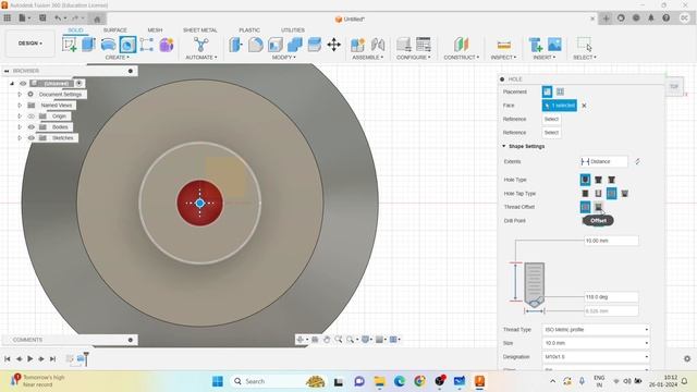 Screw Spindle of Screw Jack using Fusion 360 смотреть онлайн