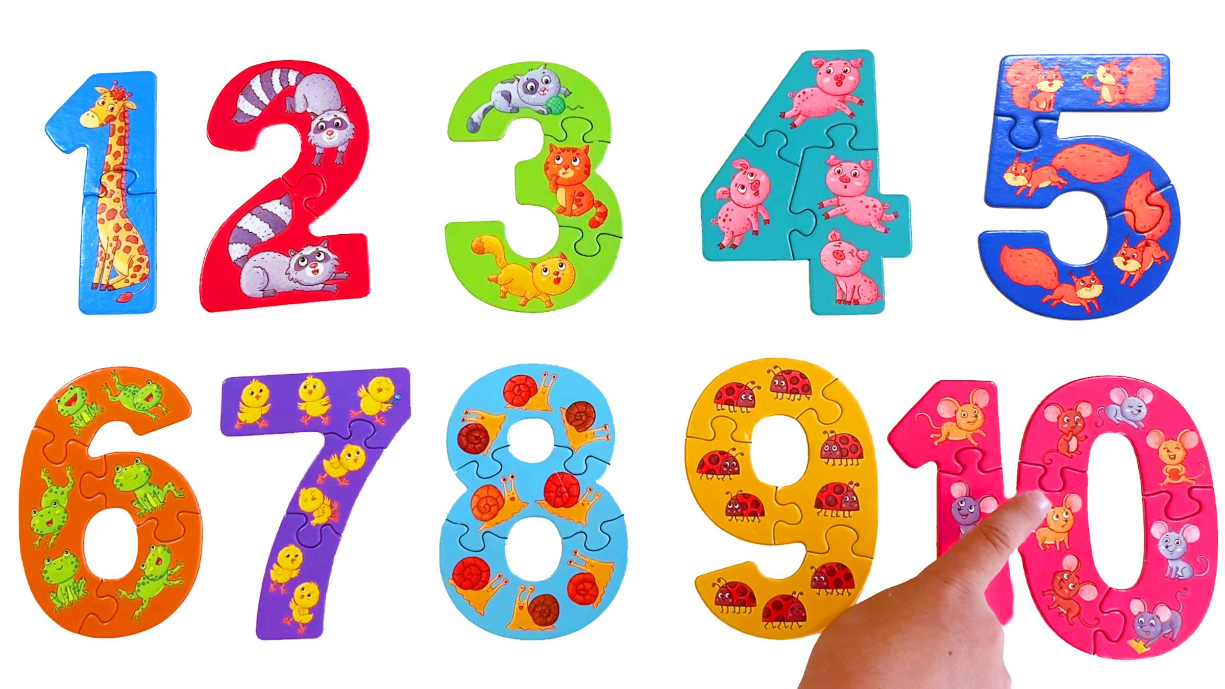 Учимся считать от 1 до 10 | Цифры для детей | Собираем пазлы смотреть онлайн