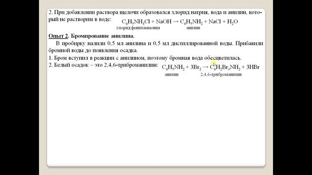 Практическая работа. Амины. Аминокислоты. Белки.