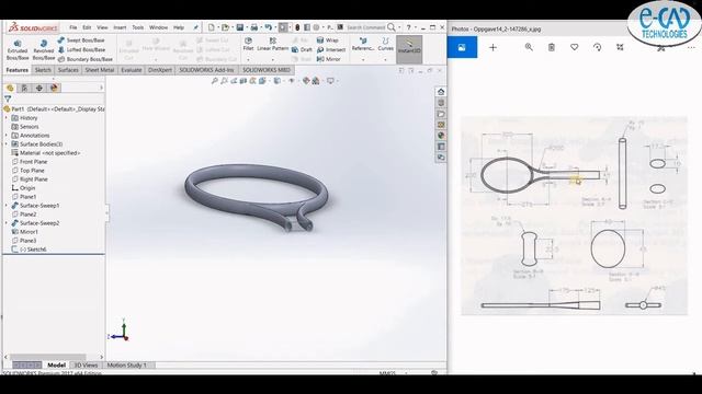 Racket Design in SOLIDWORKS. #SolidworksTutorials смотреть онлайн