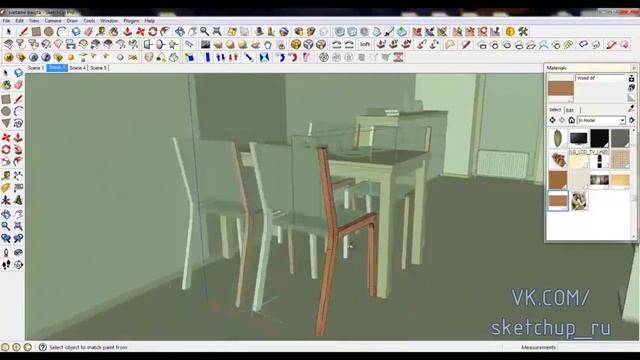 SketchUp SketchUp V Ray под SketchUp часть 11 из 14 Текстурируем зону столовой смотреть онлайн