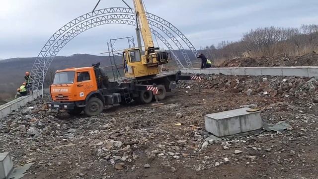 Монтаж каркаса арочного ангара 15х25х6 м. смотреть онлайн
