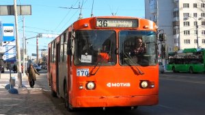 «До Уктуса». Троллейбус Екатеринбурга ЗиУ-682Г [Г00] №170 маршрут №36 на остановке «Дом кино»
