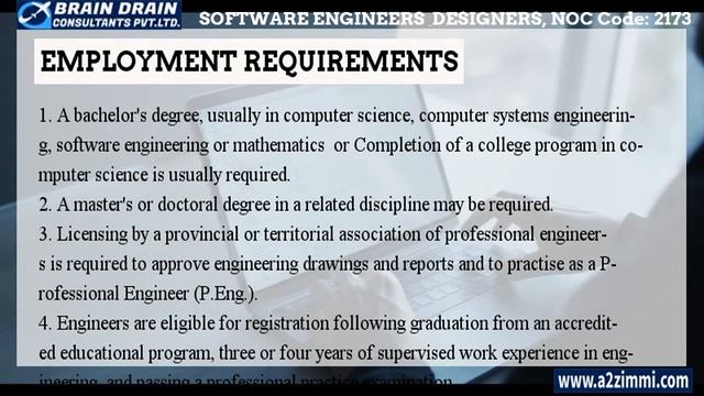 Software Engineers - Profile Description for Canada Work permit, LMIA and PR | NOC CODE 2173 смотреть онлайн