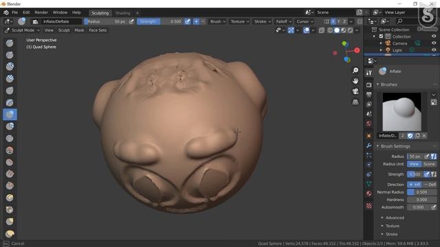 3.2 Basic Sculpting tools || Blender Essential Training || Full Course смотреть онлайн