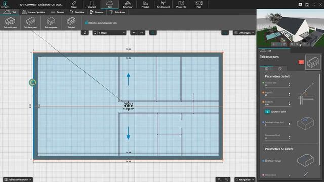 [Tuto Cedreo] Comment créer un toit deux pans ? смотреть онлайн