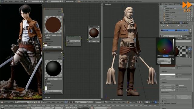 Levi Blender Timelapse [Part 3/3] - MATERIAL & LIGHTING смотреть онлайн