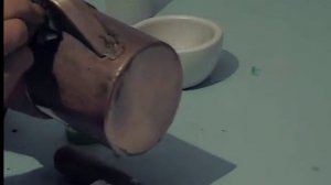 Меднение нержавеющей  стали натиранием. _ Copper plating of stainless steel.