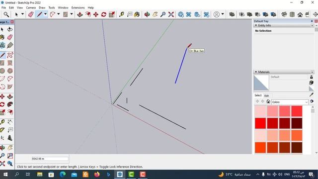 Drawing Basic Lines| رسم الخط المستقيم في اسكتش اب | شرح line tool في sketchup смотреть онлайн