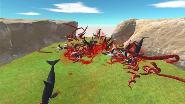 60 titanoboa vs 25 orca ANİMAL REVOLT BATTLE SİMULATOR смотреть онлайн