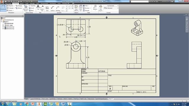7.1 Part 5 Dimensioning Arcs Fillets and Holes смотреть онлайн