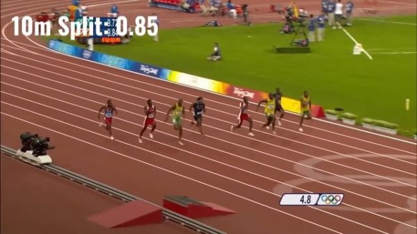 Usain Bolt 9.69 100m World Record Beijing 2008 10m Splits #Shorts