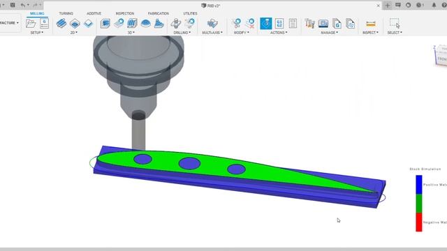 Simulación CAM de maquinado de una RIB alar en fusion 360 смотреть онлайн