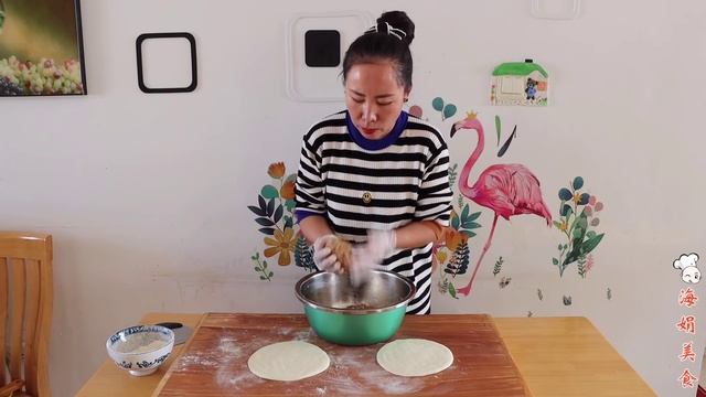 一碗面粉一碗水，教你做个好吃的农家大肉饼，皮薄馅多真解馋，再也不用出去买了【海娟美食】