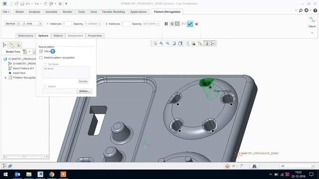 Editing IGES in Creo with Pattern recognition. смотреть онлайн