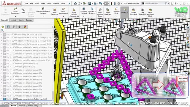 Solidworks Animation Tutorial | Animate the Robotic Module # 2 | (Video Part 16 of 30) смотреть онлайн