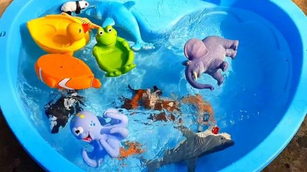 Животные для малышей. Развивающие видео! Учимся произносить названия морских животных и их звуки. До