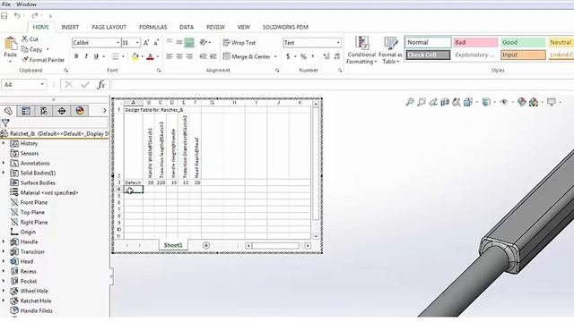 Creating and Editing Design Tables in SOLIDWORKS смотреть онлайн