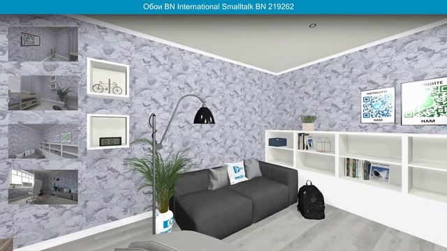 Обои BN International Smalltalk BN 219262 в интерьере. визуализация и фото.