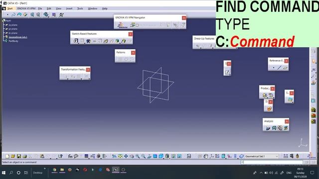 PART 2.13 CATIA V5-HOW TO FIND MISSING COMMAND IN CATIA (shortcut Catia tricks) смотреть онлайн