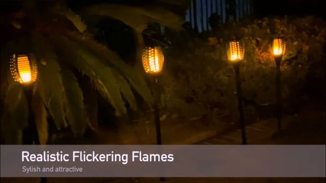 Solar Flickering Flame Solar Torches Lights Waterproof смотреть онлайн