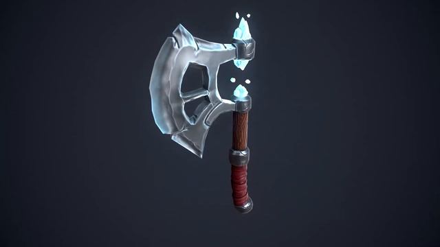 Stylized Crystal Axe - Blender 3D Model смотреть онлайн