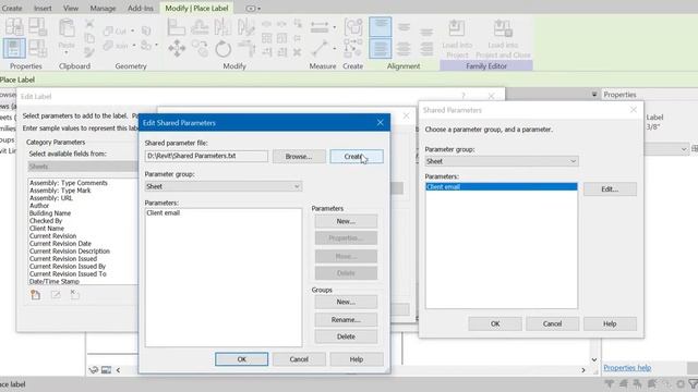 Add shared parameters in Revit - add label parameters смотреть онлайн