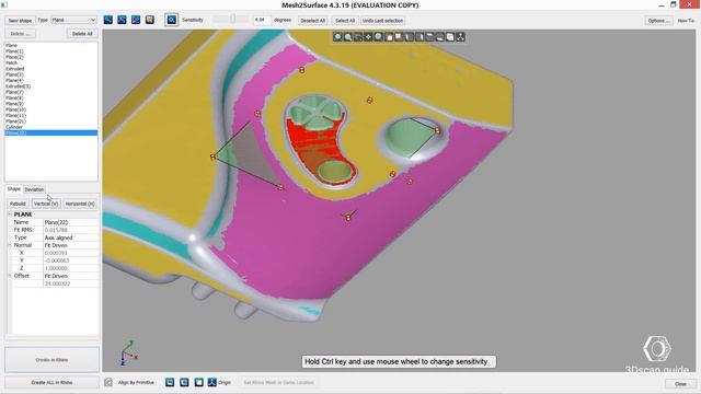 Rhinoceros, Video 2. Mesh Processing. Mesh2Surface. Reverse Engineering Of Mechanical Forms.