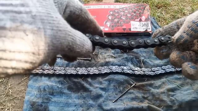 СТАВЛЮ ЦЕПЬ АКМАШ НА ВЕЛОМОТОР