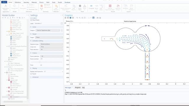 Particle tracing for fluid flow in COMSOL for 2-D flow смотреть онлайн