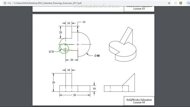 3D Drawing of SolidWorks Exercise - Lesson 44 смотреть онлайн