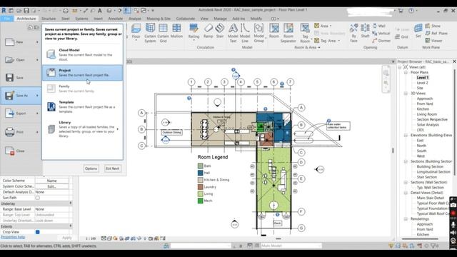 DWG, IFC file Export || Save Revit file || File tab Explanation смотреть онлайн